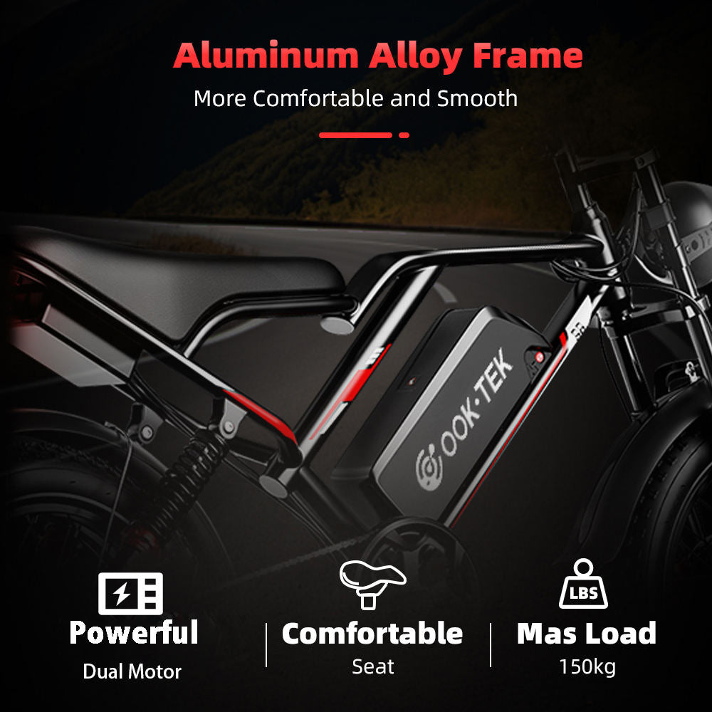 S8-Dual 2000W Motor 7 Speed 20inch Electric City Bike 48V 25AH Single Motor E-Bike Electric Fat Tire