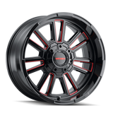 MAYHEM APOLLO 8115 GLOSS BLACK MILLED PRISM RED MILLED 20-9 8-170 0MM 125.2MM