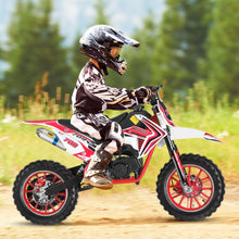Load image into Gallery viewer, 49cc 2-Stroke Kids Dirt Bike – Gas-Powered Mini Motocross with Front &amp; Rear Disc Brakes