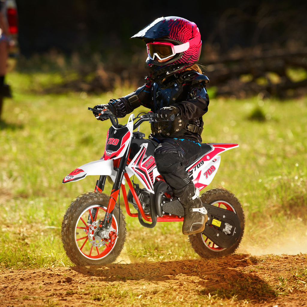 49cc 2-Stroke Kids Dirt Bike – Gas-Powered Mini Motocross with Front & Rear Disc Brakes