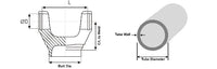 2-28-417 Driveshaft Tube Weld Yoke 1310 Series fits 2.00" D x 0.065" Wall Tube
