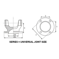2-2-206 CV Eliminator Flange Yoke 1310 Series with 6 x 0.328" Holes 3.937M Pilot