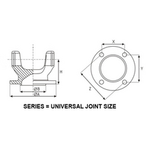 Load image into Gallery viewer, 4-2-689 Driveshaft Flange Yoke 1550 Series with 8x0.375&quot; Holes 6.625&quot; Male Pilot