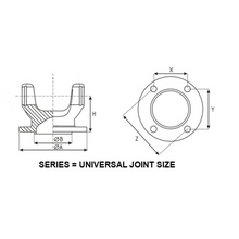 Load image into Gallery viewer, 250-2-15 Serated Driveshaft Flange Yoke SPL250 Series 4 Holes 7.086&quot; OD KV Pilot