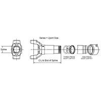 2-3-8041KX Driveshaft Slip Yoke 1330 Series 1.375" x 16 Splines 7.5" C/L to End