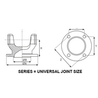 2-2-01904 Driveshaft Flange Yoke fits 2005-2015 Toyota Tacoma Hilux