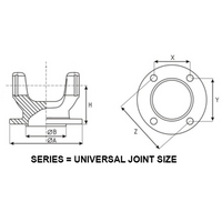 Driveshaft Flange Yoke – Series 1310 | Fits Ford, Chevrolet, Dodge & Toyota (OEM Replacement YJ2-2-1339, 2-2-1339)
