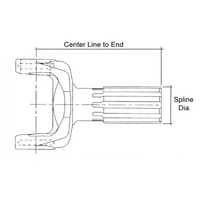 Yoke Shaft – 1310 Series | 1.250" x 16 Spline | 5.125" Centerline to End (OEM Replacement 2-82-51, 31N8251, 1662842C1)