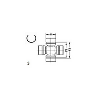 3-0044 Greasable Universal Joint 888 fits Toyota Neapco Rockwell 44R Series
