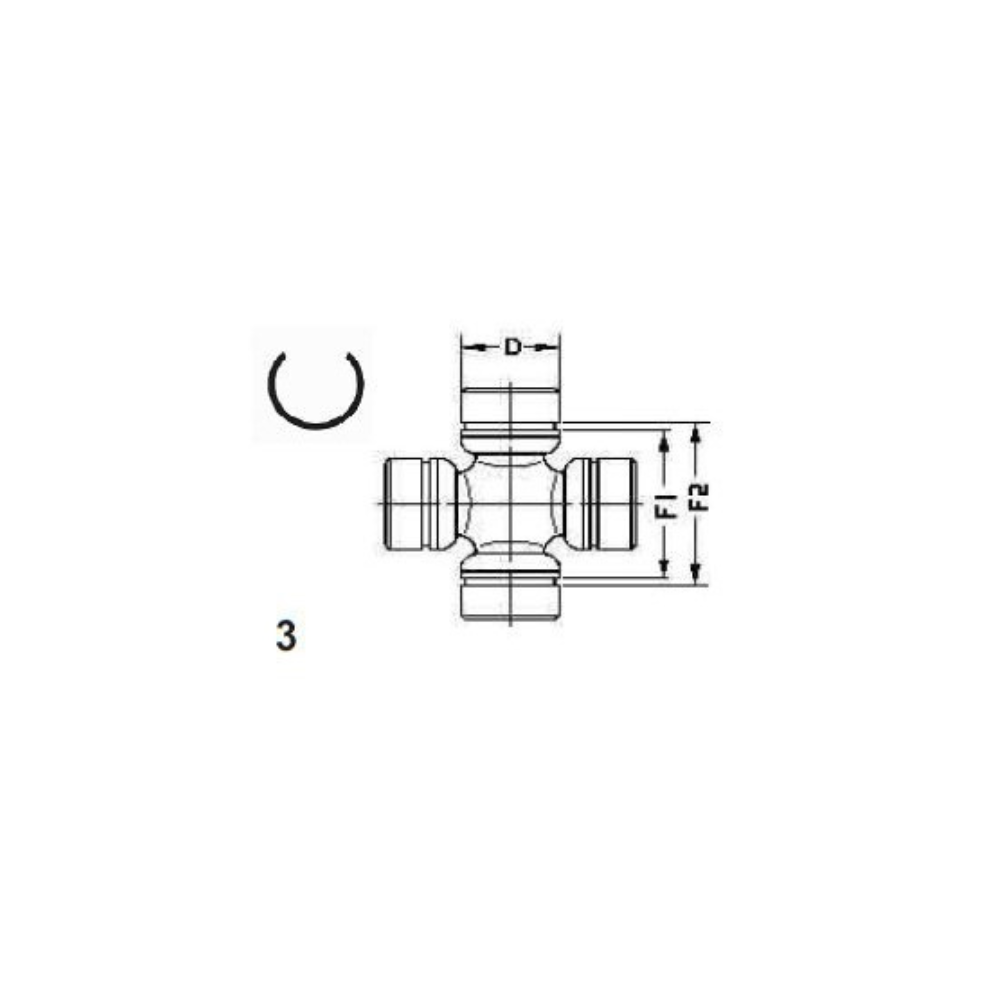 3-0044 Greasable Universal Joint 888 fits Toyota Neapco Rockwell 44R Series