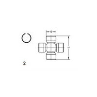 395082880 Universal Joint 30.2mm x 106.5mm fits Walterscheid Size 230 Granit