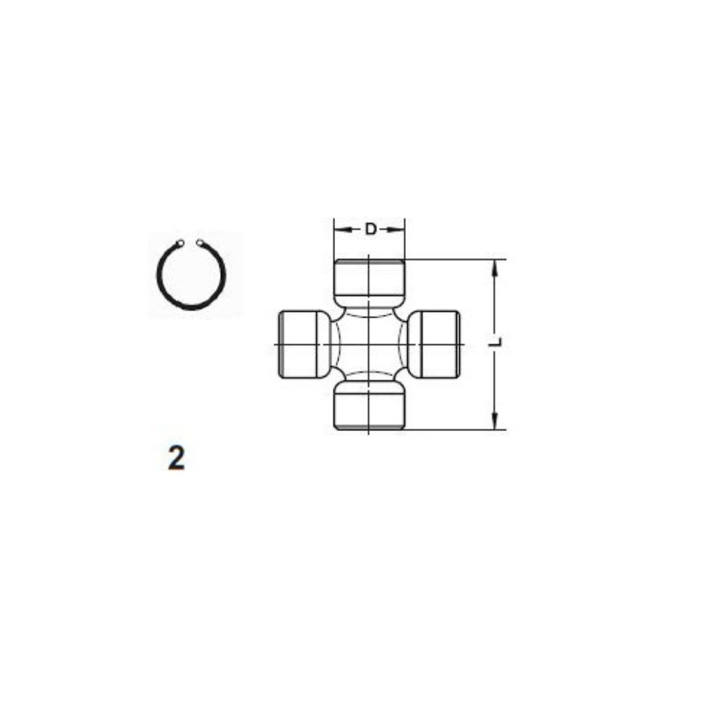 395082880 Universal Joint 30.2mm x 106.5mm fits Walterscheid Size 230 Granit