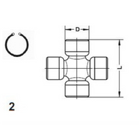 U030 Greasable Universal Joint 19mm x 52mm for PTO Agricultural
