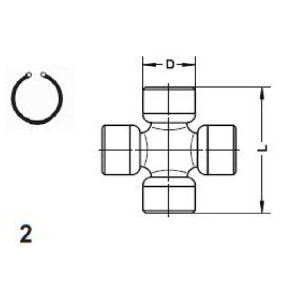 U030 Greasable Universal Joint 19mm x 52mm for PTO Agricultural