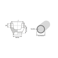 131N-28-1617 Driveshaft Tube Weld Yoke 1310 Series 2.75 in x .083 in fits Neapco