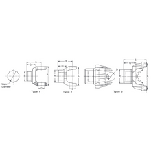 Load image into Gallery viewer, 2-4-1741 Driveshaft End Yoke Splined Bore 1310 Series 1.268&quot; D x 14 Splines
