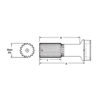 N2-40-1221 Splined Stub Shaft 1.375 in Diameter x 16 Splines fits 3.0 in Diameter x 0.065 in Wall Thickness Tube