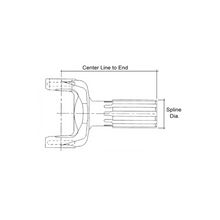 Load image into Gallery viewer, 2-82-21 Yoke Shaft 1310 Series 1.376&quot; D x 16 Splines 5.312&quot; Centerline to End