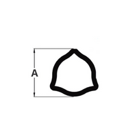 364-150 Triangle Tube 1500 mm L x 36 mm D x 4 mm W fits TT433 TT264 Tubing PTO