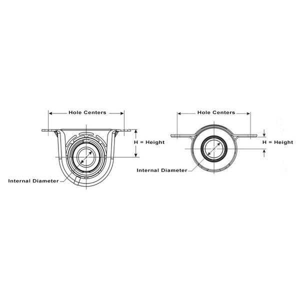3680-60 Front Driveshaft Center Bearing fits 2010-2016 Cadillac SRX Saab 9-3