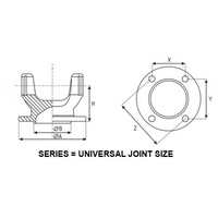 FY13101008 Driveshaft Circular Flange Yoke 1310 Series with 8 Holes & 100mm Outside Diameter