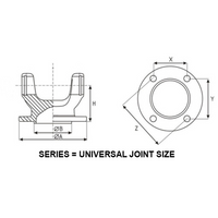 2-2-899-1 Flange Yoke 1310 Series 1.062" x 3.2" fits Nissan Subaru 57mm Pilot