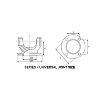 37315-0K010 Flange Yoke 4 x .440 in. Holes fits U-Joint 5-1510X for Toyota