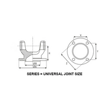 Load image into Gallery viewer, 37315-0K010 Flange Yoke 4 x .440 in. Holes fits U-Joint 5-1510X for Toyota