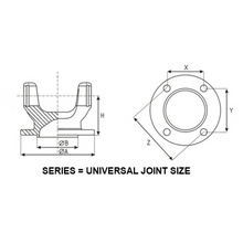 Load image into Gallery viewer, FY1310I Driveshaft Flange Yoke 1310 Series with 4 Holes 4.470 in. Outside Diameter for Toyota