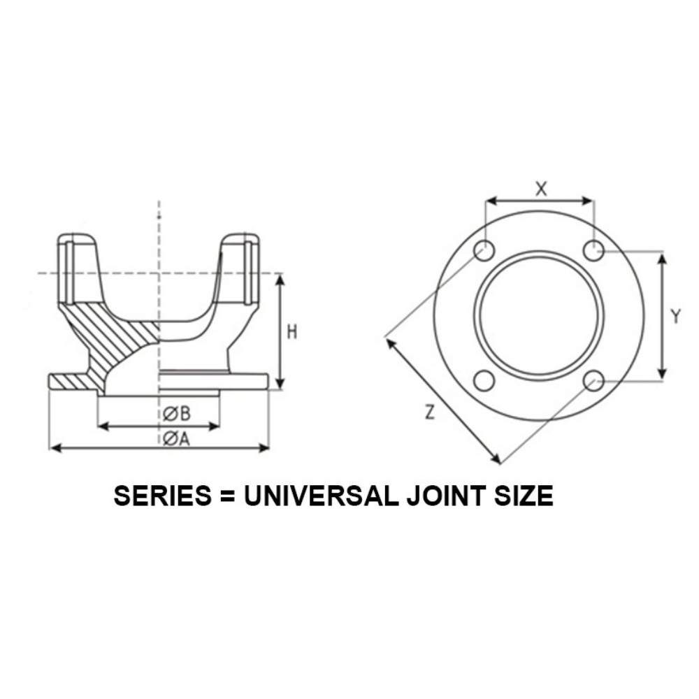 2-2-1989 Driveshaft Flange Yoke 1310 Series fits 2003-2007 Jeep Liberty Dodge