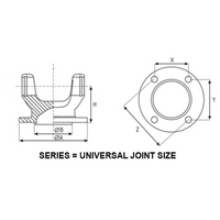 3102-216 Conversion Flange Yoke fits 2005-2012 Jeep Grand Cherokee Commander