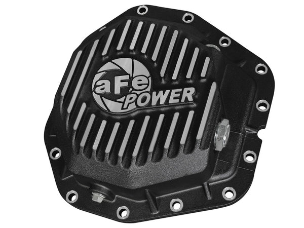 aFe Power Rear Differential Cover - Black with Machined Fins for 2017 Ford F-350/F-450 6.7L (Dana M300-14, Dually)