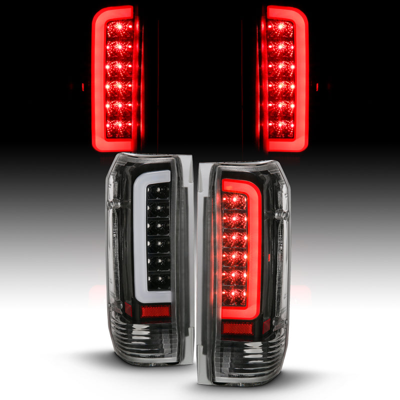 F150 Taillights LED Black Housing Clear Lens (1987-1996) - ANZO Pair