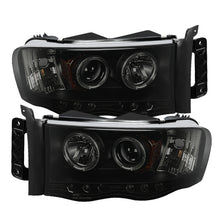 Load image into Gallery viewer, Spyder Dodge Ram 1500 02-05 03-05 Projector Headlights LED Halo LED Blk Smke PRO-YD-DR02-HL-BSM