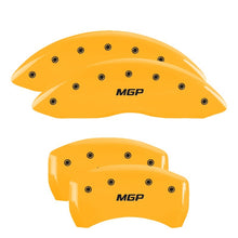 Load image into Gallery viewer, MGP 4 Caliper Covers Engraved Front &amp; Rear MGP Yellow Finish Black Char 2007 Dodge Charger