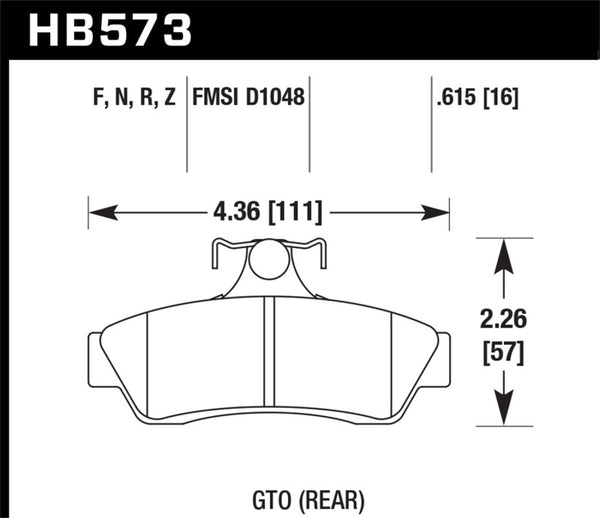 Hawk Performance HPS 5.0 Rear Brake Pads for 2004-2006 Pontiac GTO