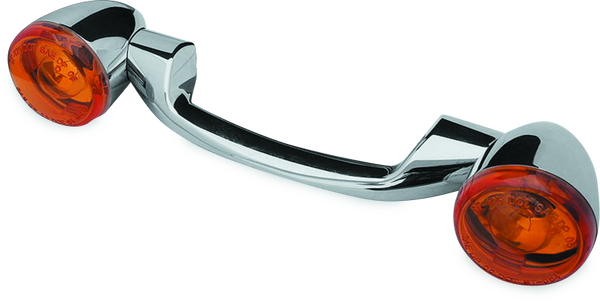 Bikers Choice Chrome Rear Turn Signal Bar Kit w/ Amber Lens  19912008 Touring & 19862017 FLST