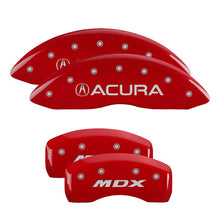 Load image into Gallery viewer, MGP 4 Caliper Covers Engraved Front &amp; Rear Acura Red finish silver ch