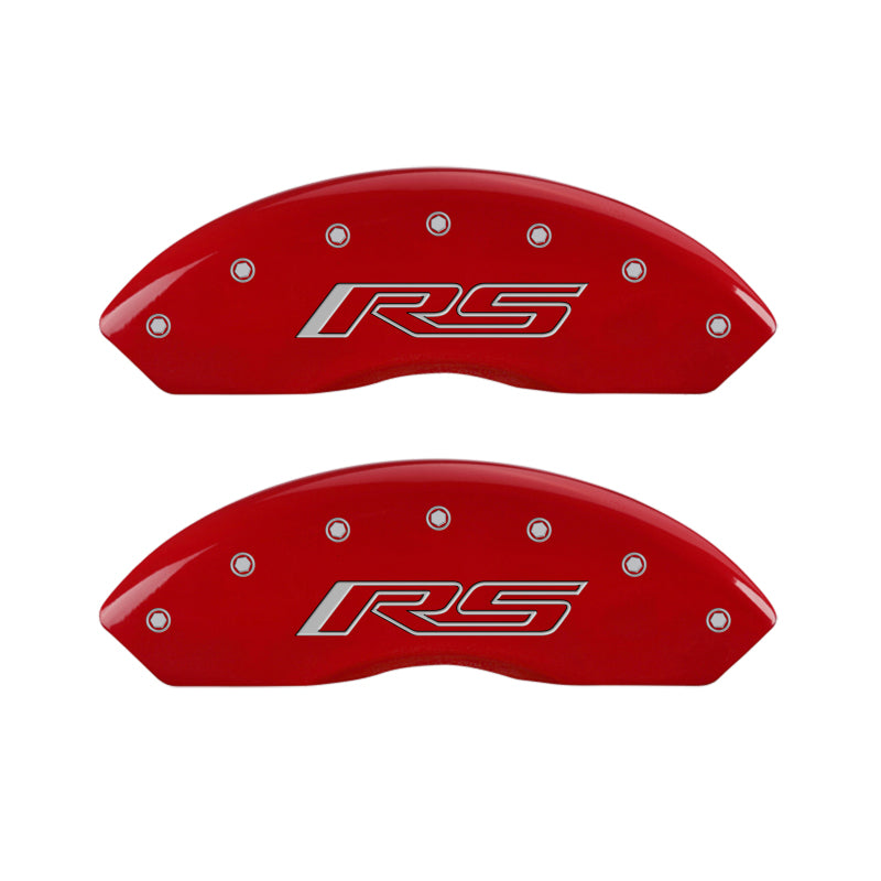 MGP 4 Caliper Covers Engraved Front & Rear Gen 5/RS Red finish silver ch