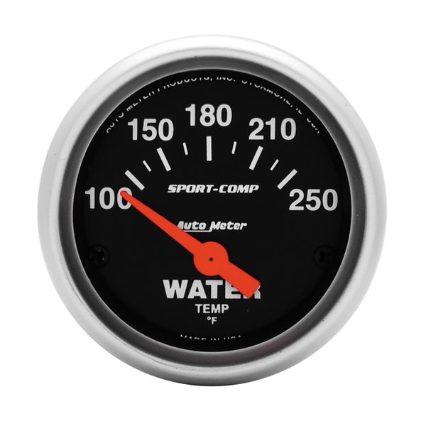 AutoMeter Sport-Comp 52mm Electronic Water Temp Gauge 100-250F