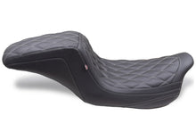 Load image into Gallery viewer, Mustang 08-24 HD FL Touring Double Diamond Squareback 1PC Seat - Black w/ Grey Stitching