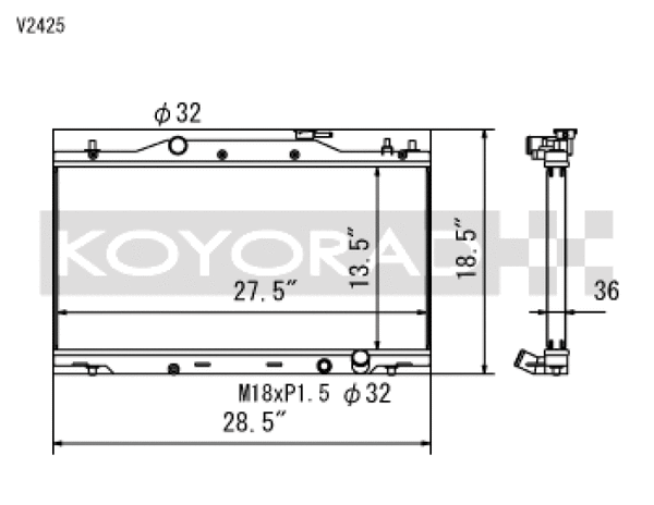 Koyo 02-06 Acura RSX Base/Type-S (MT) Radiator (Req. Non-OEM Rad. Cap)