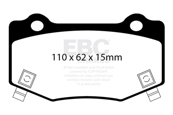 EBC Racing 15-19 Chevy Corvette (C7) Z06 6.2L SR-11 Race Rear Brake Pads (Excl Carbon Ceramic Rotor)