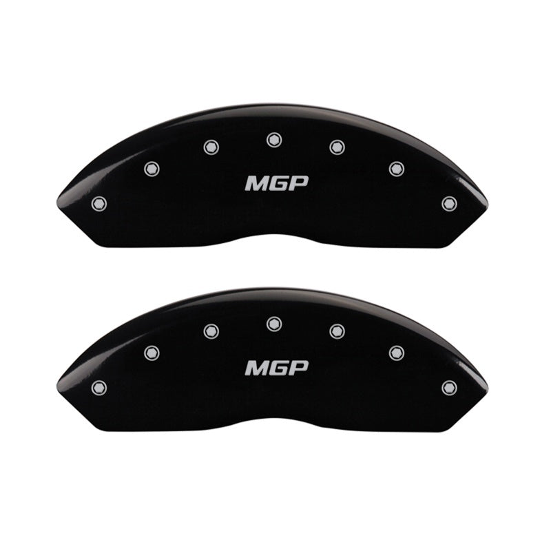 MGP Front set 2 Caliper Covers Engraved Front MGP Black finish silver ch