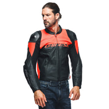 Load image into Gallery viewer, Dainese Racing 4 Leather Jacket Perforated Black/Fluorescent Red Size - 44