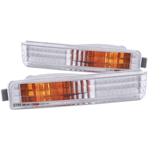 ANZO Euro Parking Lights Chrome/Amber Reflector for 1990-1991 Honda Accord