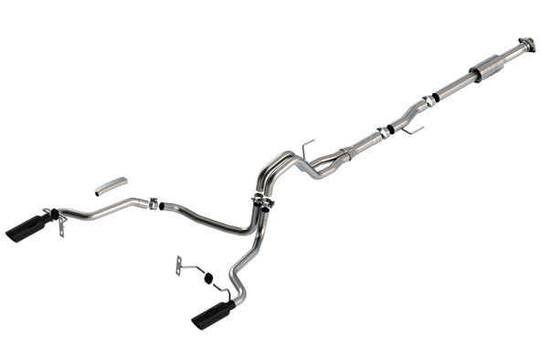 Borla Cat-Back Exhaust for Ford F-150 2021 2.7L/3.5L - Dual 2.25" with Black Chrome Tips