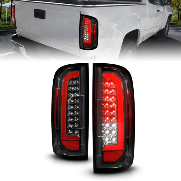 ANZO Full LED Tail Lights for GMC Canyon 20152021 (Black Housing/Clear Lens)