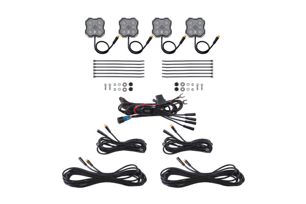 Diode Dynamics Rock Light - Red/White - M8 4-Pack
