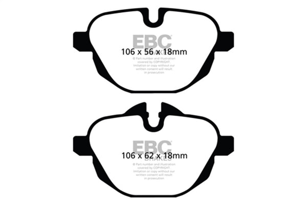 EBC Greenstuff Rear Brake Pads for BMW X3 2.0 Turbo (F25) - Performance